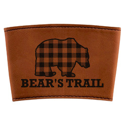 Lumberjack Plaid Leatherette Cup Sleeve (Personalized)