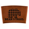 Lumberjack Plaid Cognac Leatherette Mug Sleeve - Flat