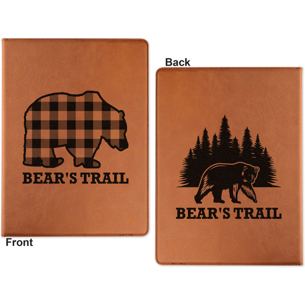 Lumberjack Plaid Cognac Leatherette Portfolios with Notepad - Large - Double Sided - Apvl