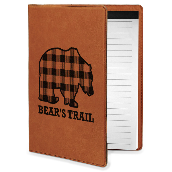 Custom Lumberjack Plaid Leatherette Portfolio with Notepad - Small - Double Sided (Personalized)