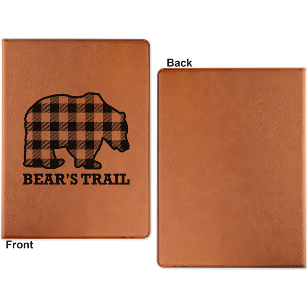 Lumberjack Plaid Cognac Leatherette Portfolios with Notepad - Small - Single Sided- Apvl