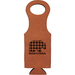 Lumberjack Plaid Leatherette Wine Tote (Personalized)