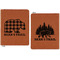 Lumberjack Plaid Cognac Leatherette Zipper Portfolios with Notepad - Double Sided - Apvl