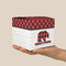 Lumberjack Plaid Cube Favor Gift Box - On Hand - Scale View