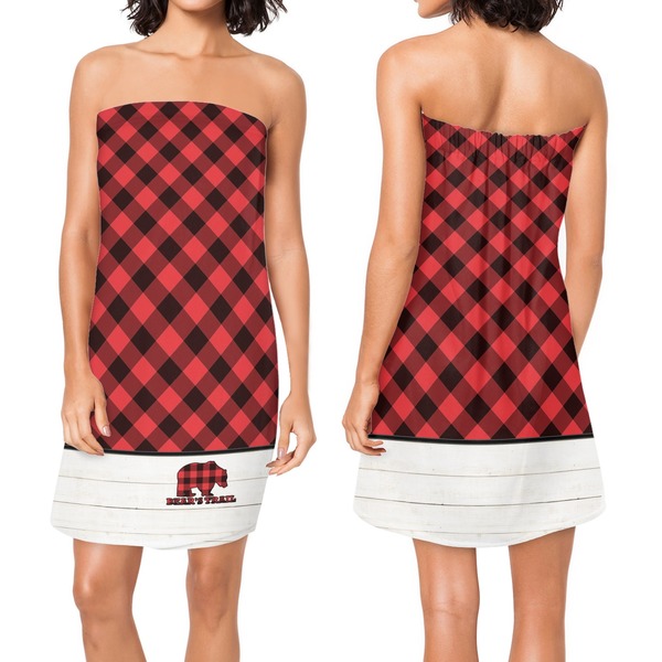 Lumberjack Plaid Custom Bath Wrap - Front & Back View