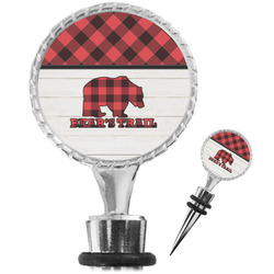 Lumberjack Plaid Wine Bottle Stopper (Personalized)
