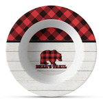 Lumberjack Plaid Plastic Bowl - Microwave Safe - Composite Polymer (Personalized)