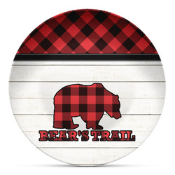 Lumberjack Plaid Microwave Safe Plastic Plate - Composite Polymer (Personalized)
