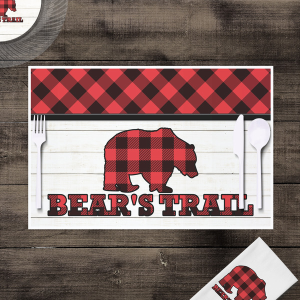 Lumberjack Plaid Disposable Paper Placemat - In Context