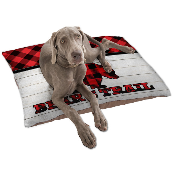 Custom Lumberjack Plaid Dog Bed - Large w/ Name or Text