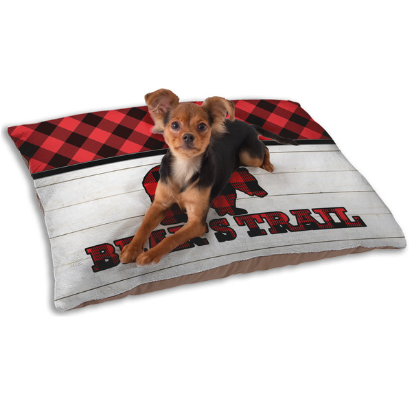 Custom Lumberjack Plaid Dog Bed - Small w/ Name or Text