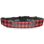 Lumberjack Plaid Deluxe Dog Collar - Double Extra Large (20.5" to 35") (Personalized)