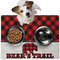 Lumberjack Plaid Dog Food Mat - Medium LIFESTYLE