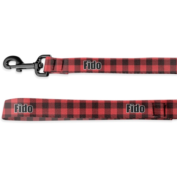 Custom Lumberjack Plaid Deluxe Dog Leash (Personalized)