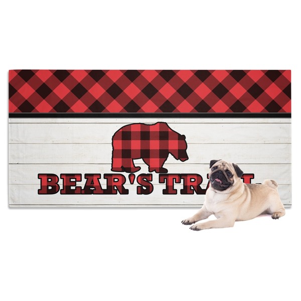 Custom Lumberjack Plaid Dog Towel (Personalized)