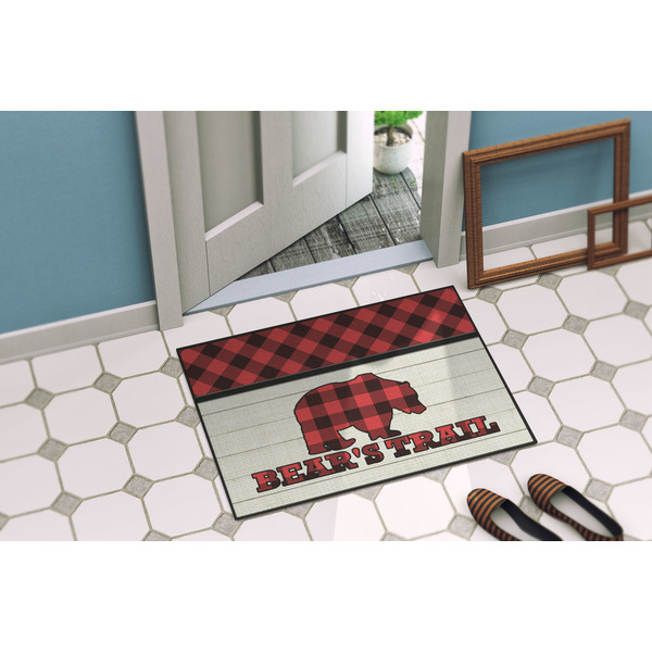 Lumberjack Plaid Door Mat Lifestyle