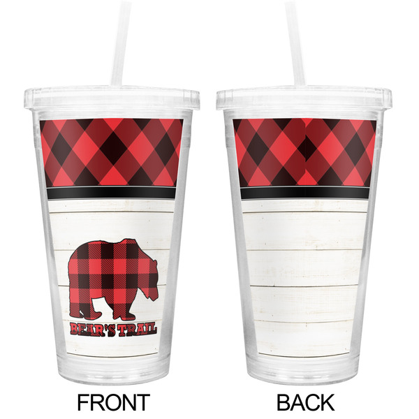 Lumberjack Plaid Double Wall Tumbler with Straw - Approval
