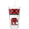 Lumberjack Plaid Double Wall Tumbler with Straw (Personalized)