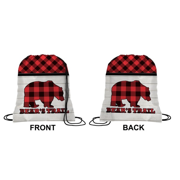 Lumberjack Plaid Drawstring Backpack Front & Back Medium