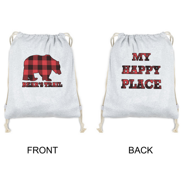 Lumberjack Plaid Drawstring Backpacks - Sweatshirt Fleece - Double Sided - APPROVAL