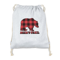 Lumberjack Plaid Drawstring Backpack - Sweatshirt Fleece - Double Sided (Personalized)