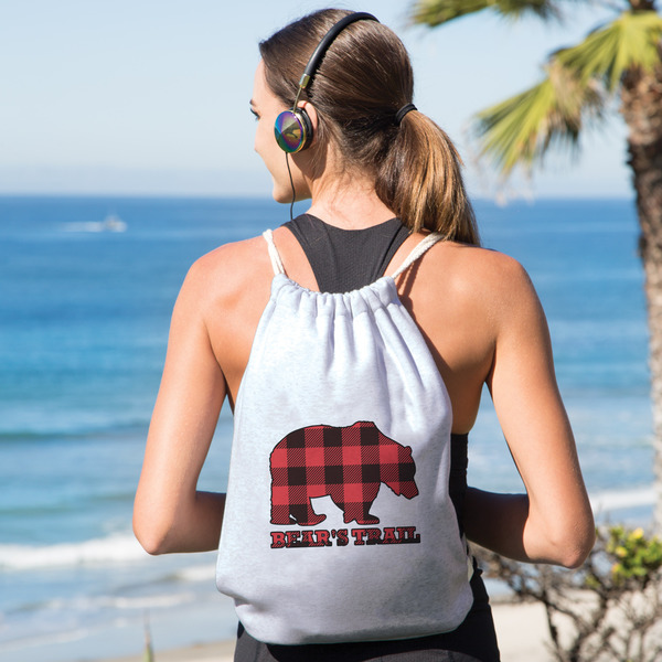 Lumberjack Plaid Drawstring Backpacks - Sweatshirt Fleece - Single Sided - LIFESTYLE