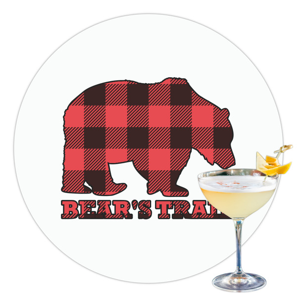Custom Lumberjack Plaid Printed Drink Topper - 3.5" (Personalized)