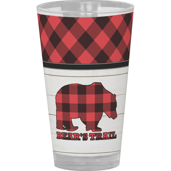 Custom Lumberjack Plaid Pint Glass - Full Color (Personalized)