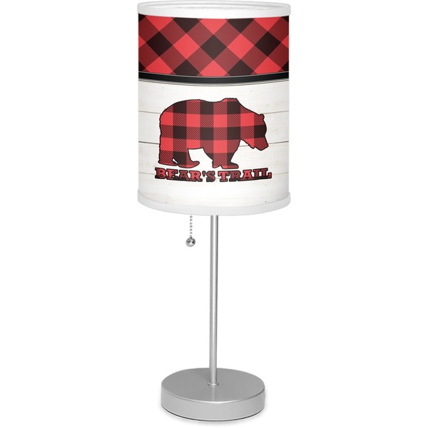 Custom Lumberjack Plaid 7" Drum Lamp with Shade Linen (Personalized)