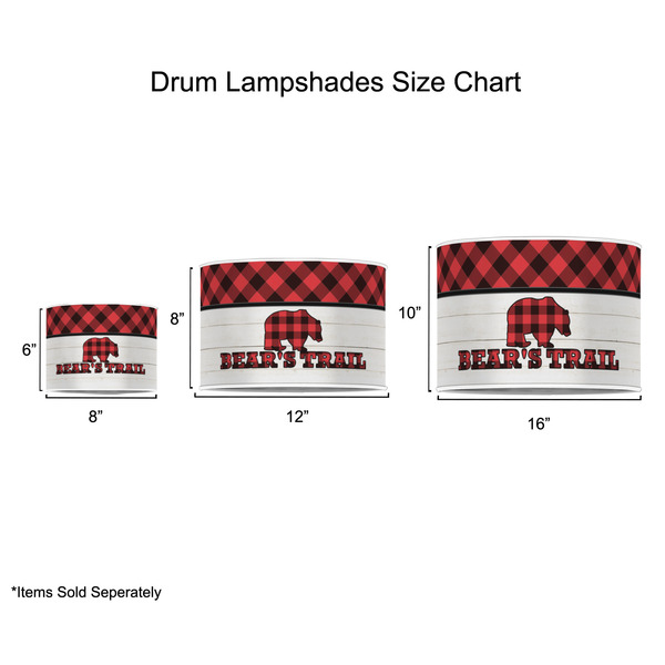 Lumberjack Plaid Drum Lampshades - Sizing Chart