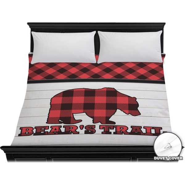 Custom Lumberjack Plaid Duvet Cover - King (Personalized)