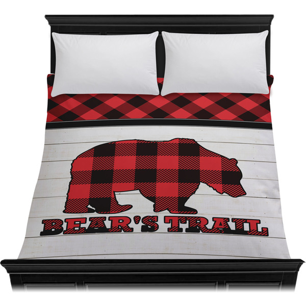 Lumberjack Plaid Duvet Cover - Queen - On Bed - No Prop
