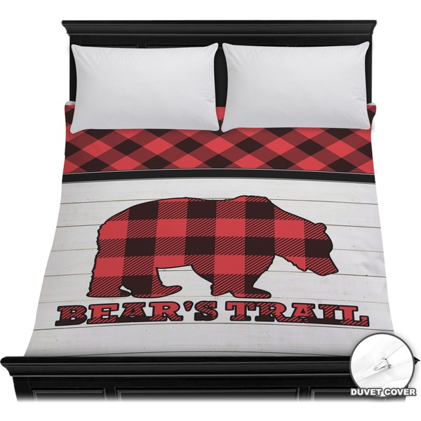 Custom Lumberjack Plaid Duvet Cover - Full / Queen (Personalized)