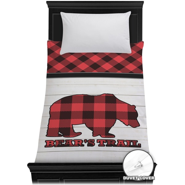 Custom Lumberjack Plaid Duvet Cover - Twin (Personalized)