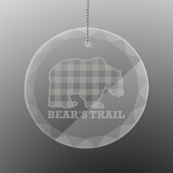 Lumberjack Plaid Engraved Glass Ornament - Round (Personalized)