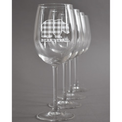 Lumberjack Plaid Wine Glasses (Set of 4) (Personalized)