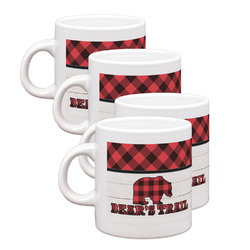 Lumberjack Plaid Single Shot Espresso Cups - Set of 4 (Personalized)