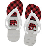 Lumberjack Plaid Flip Flops - Large (Personalized)