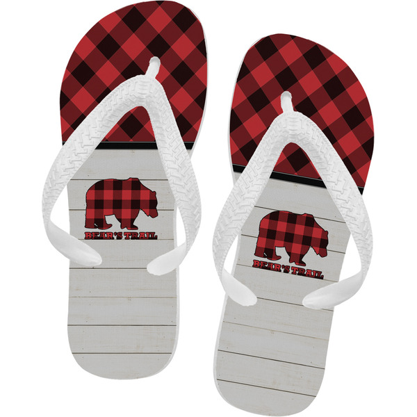 Custom Lumberjack Plaid Flip Flops - Medium (Personalized)