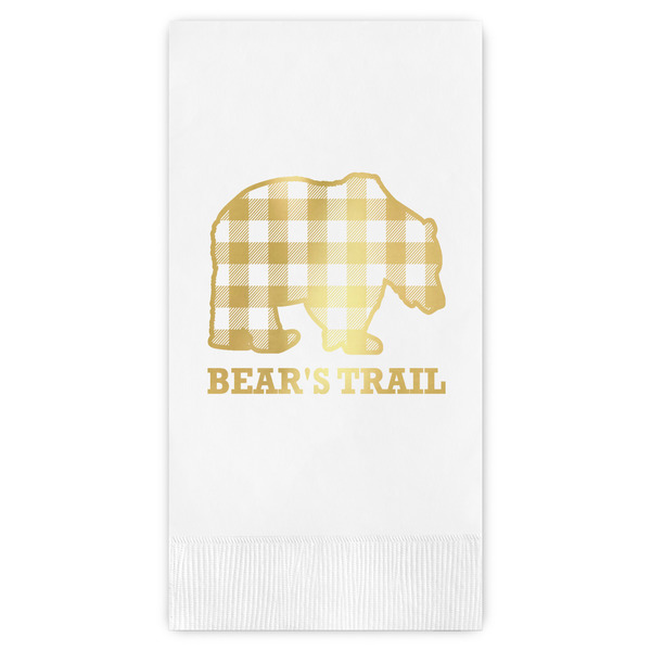Custom Lumberjack Plaid Guest Napkins - Foil Stamped (Personalized)