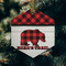 Lumberjack Plaid Frosted Glass Ornament - Hexagon (Lifestyle)