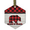 Lumberjack Plaid Flat Glass Ornament - Hexagon w/ Name or Text