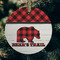 Lumberjack Plaid Frosted Glass Ornament - Round (Lifestyle)