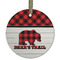 Lumberjack Plaid Frosted Glass Ornament - Round