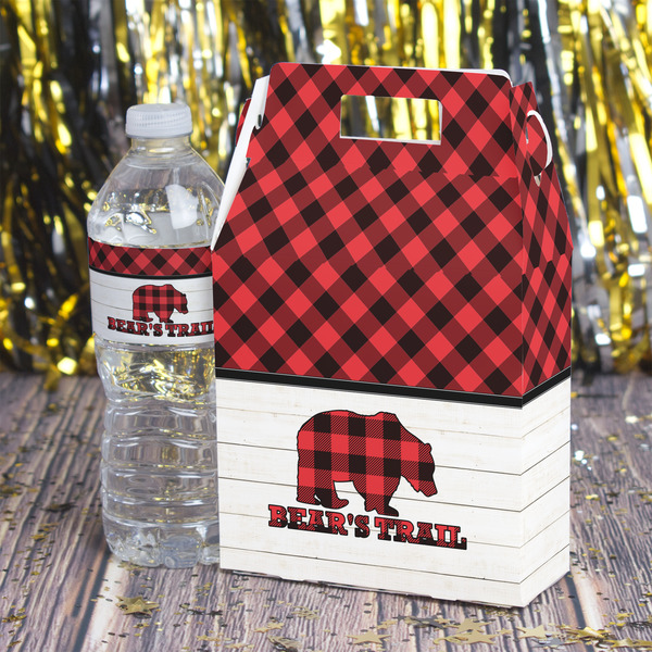 Lumberjack Plaid Gable Favor Box - In Context