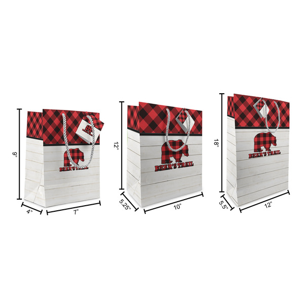 Lumberjack Plaid Gift Bags - All Sizes - Dimensions