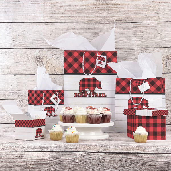 Lumberjack Plaid Gift Bags - In Context