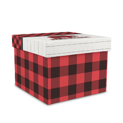 Lumberjack Plaid Gift Box with Lid - Canvas Wrapped - Medium (Personalized)
