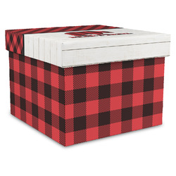 Lumberjack Plaid Gift Box with Lid - Canvas Wrapped - X-Large (Personalized)