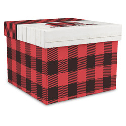 Lumberjack Plaid Gift Box with Lid - Canvas Wrapped - XX-Large (Personalized)
